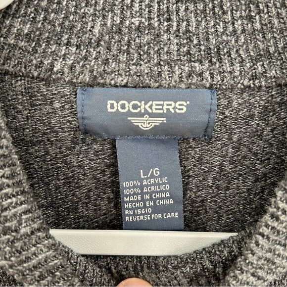 Men's Dockers Grey Long Sleeve Pullover Sweater Large - Picture 3 of 5